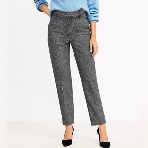 NWT Loft Tie Waist Taper Pants in Sequin Houndstooth Size 14